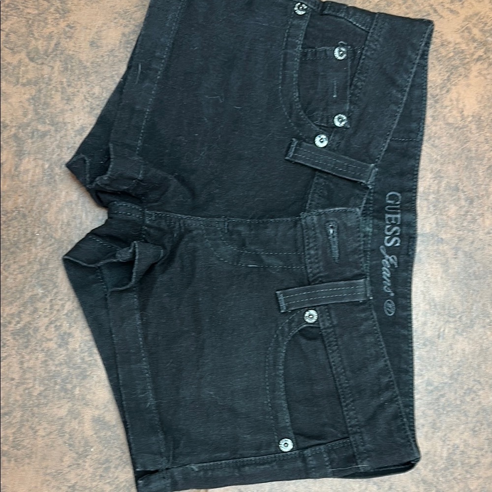 GUESS Black Denim Short Shorts